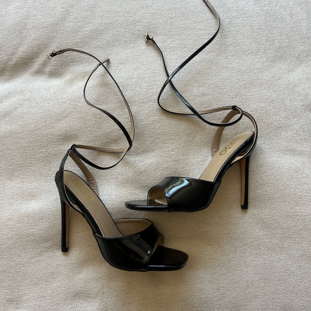 EGO Black Strappy Heels NEVER WORN